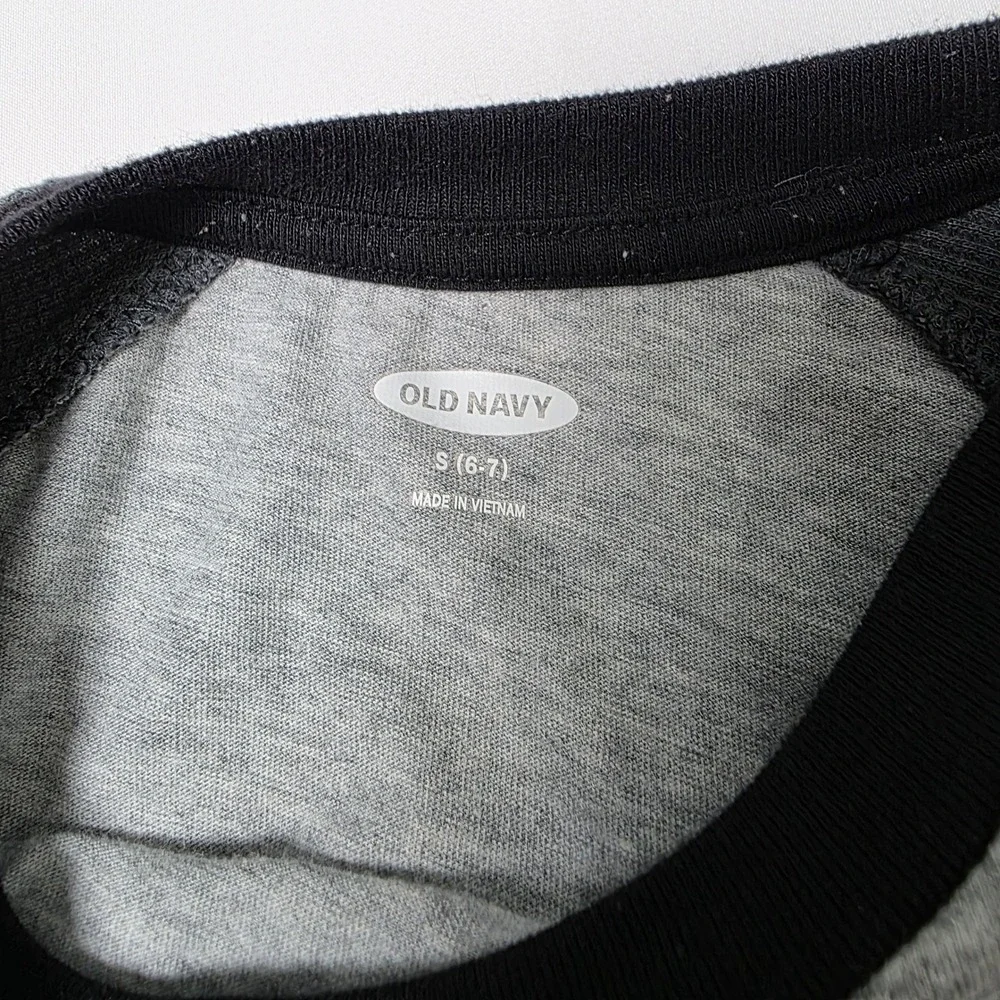 Old Navy Graphic Tee Kids Small 6-7‎ Grey Little Bear Camo Long Sleeve Shirt